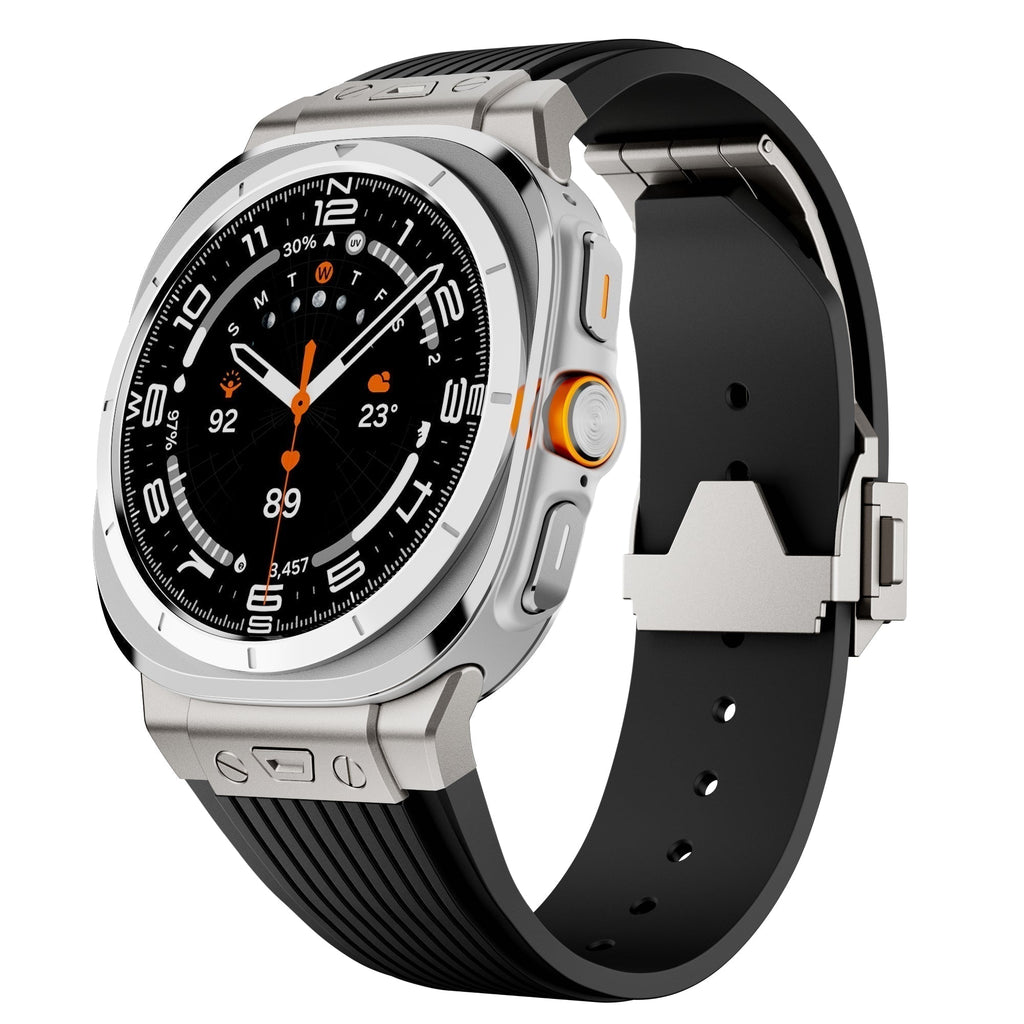 Cinturino in silicone Kirrea per Samsung Watch Ultra — fibbia pieghevole in acciaio inox - Desfino
