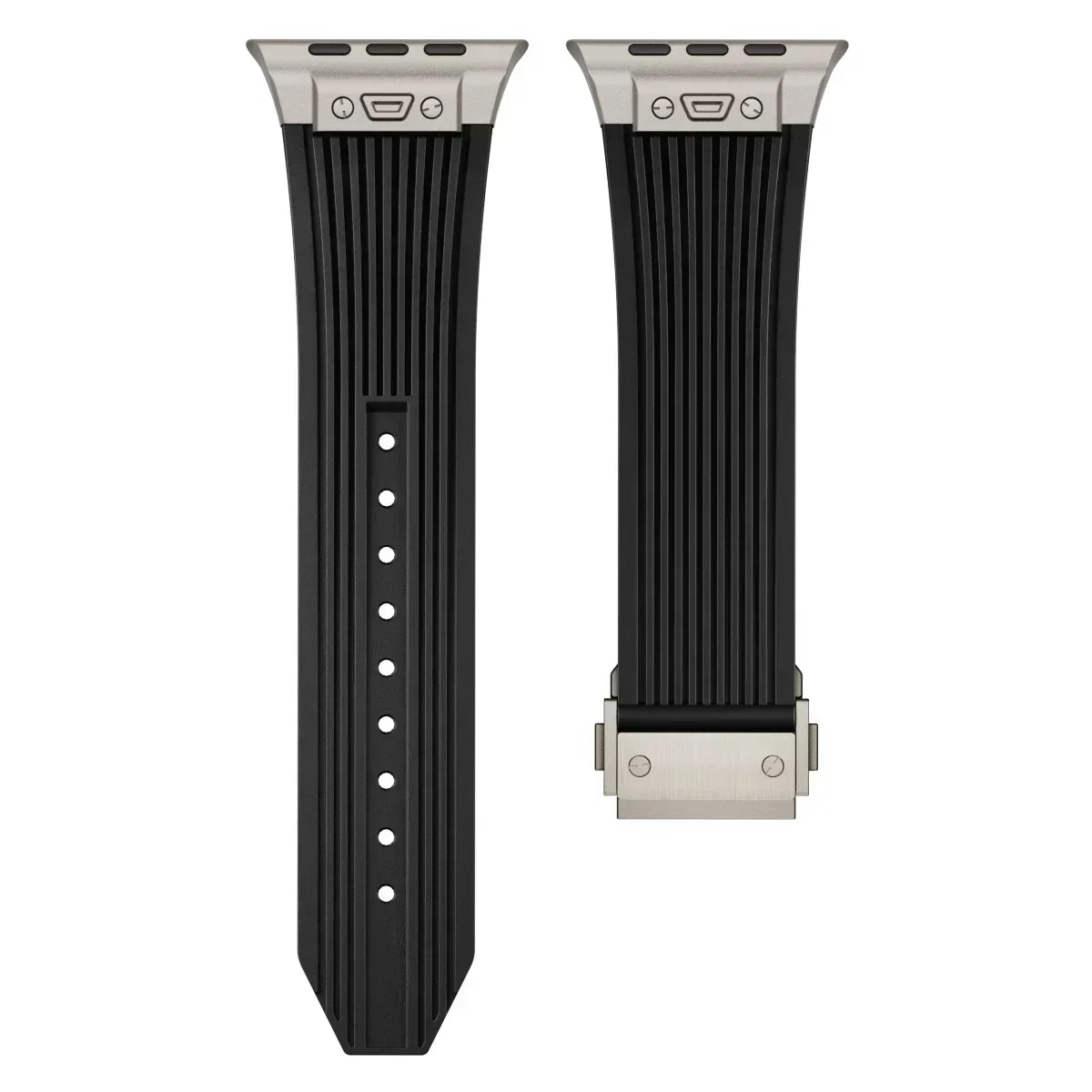 Brățară NovaFlex din silicon pentru Apple Watch 42–49mm - Închidere pliabilă reglabilă - Desfino