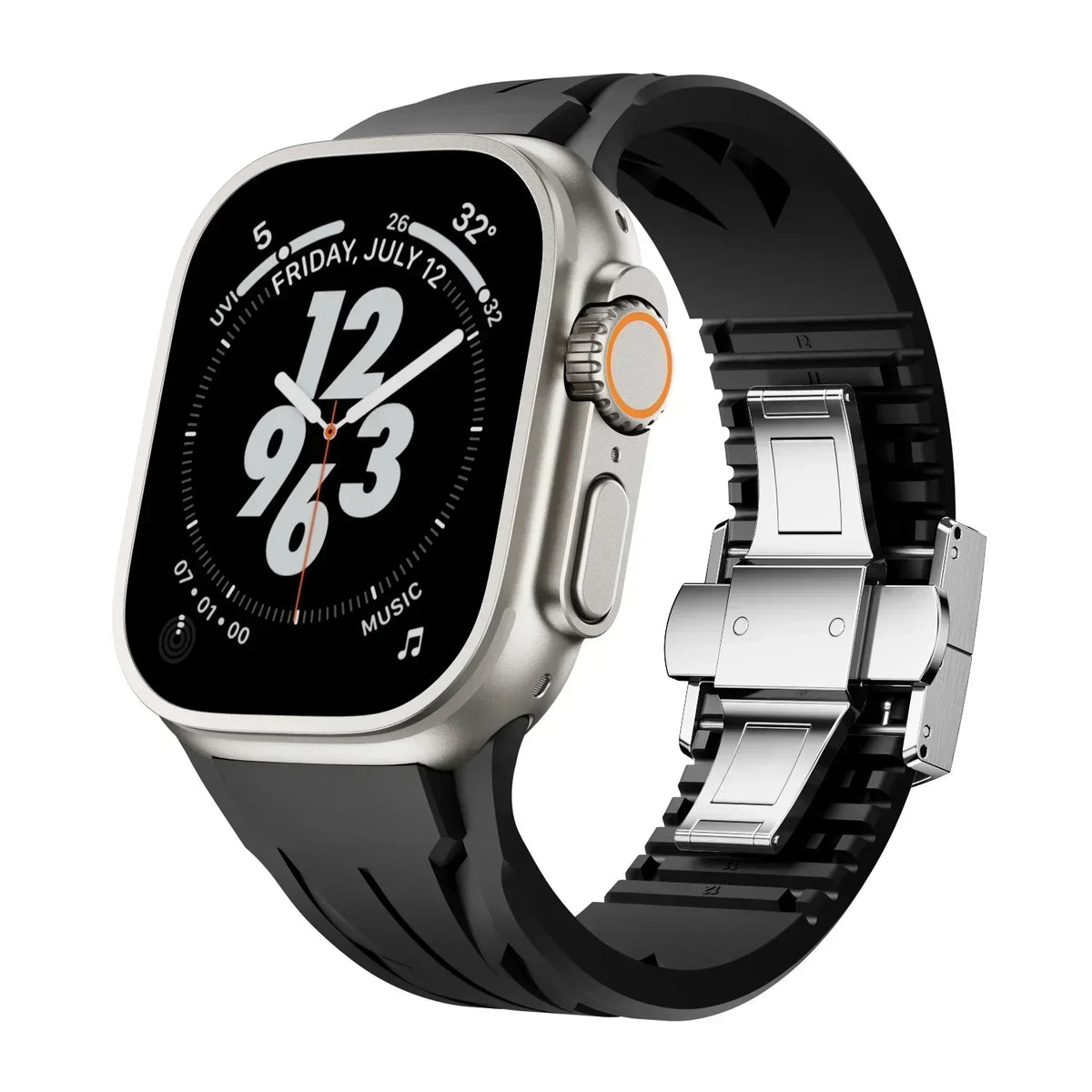Αθλητικό λουράκι Apple Watch από καουτσούκ FKM Liora — Διαπνέον, πεταλούδα-κούμπωμα - Desfino