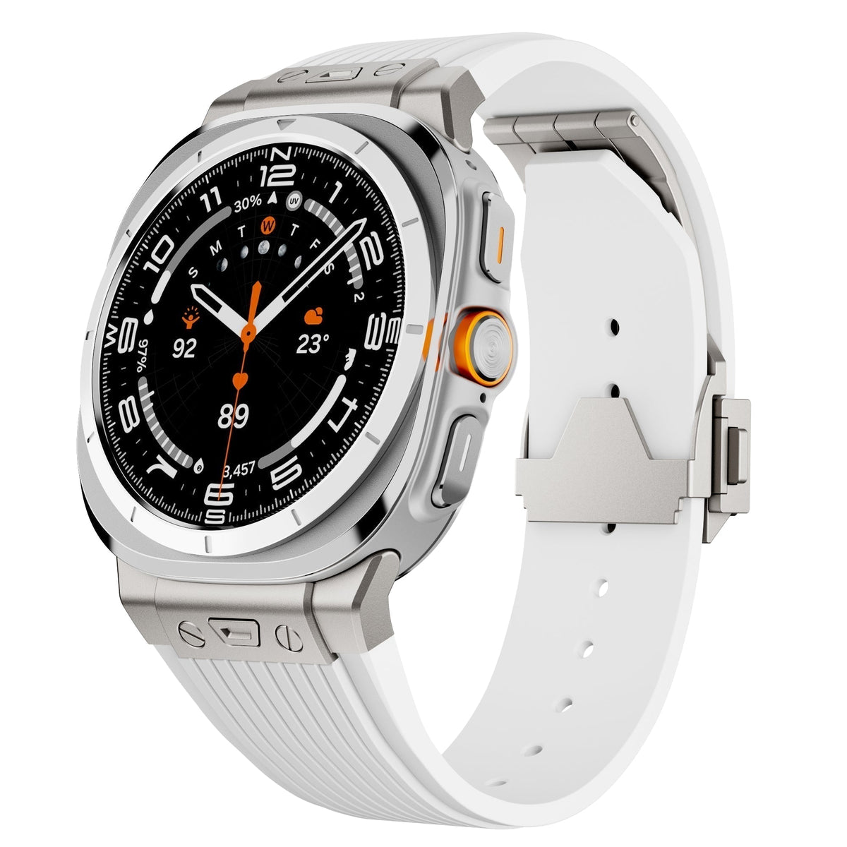 Cinturino in silicone Kirrea per Samsung Watch Ultra — fibbia pieghevole in acciaio inox - Desfino