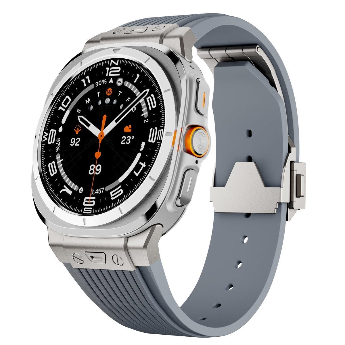 Cinturino in silicone Kirrea per Samsung Watch Ultra — fibbia pieghevole in acciaio inox - Desfino
