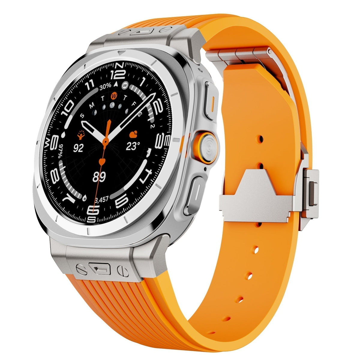 Cinturino in silicone Kirrea per Samsung Watch Ultra — fibbia pieghevole in acciaio inox - Desfino