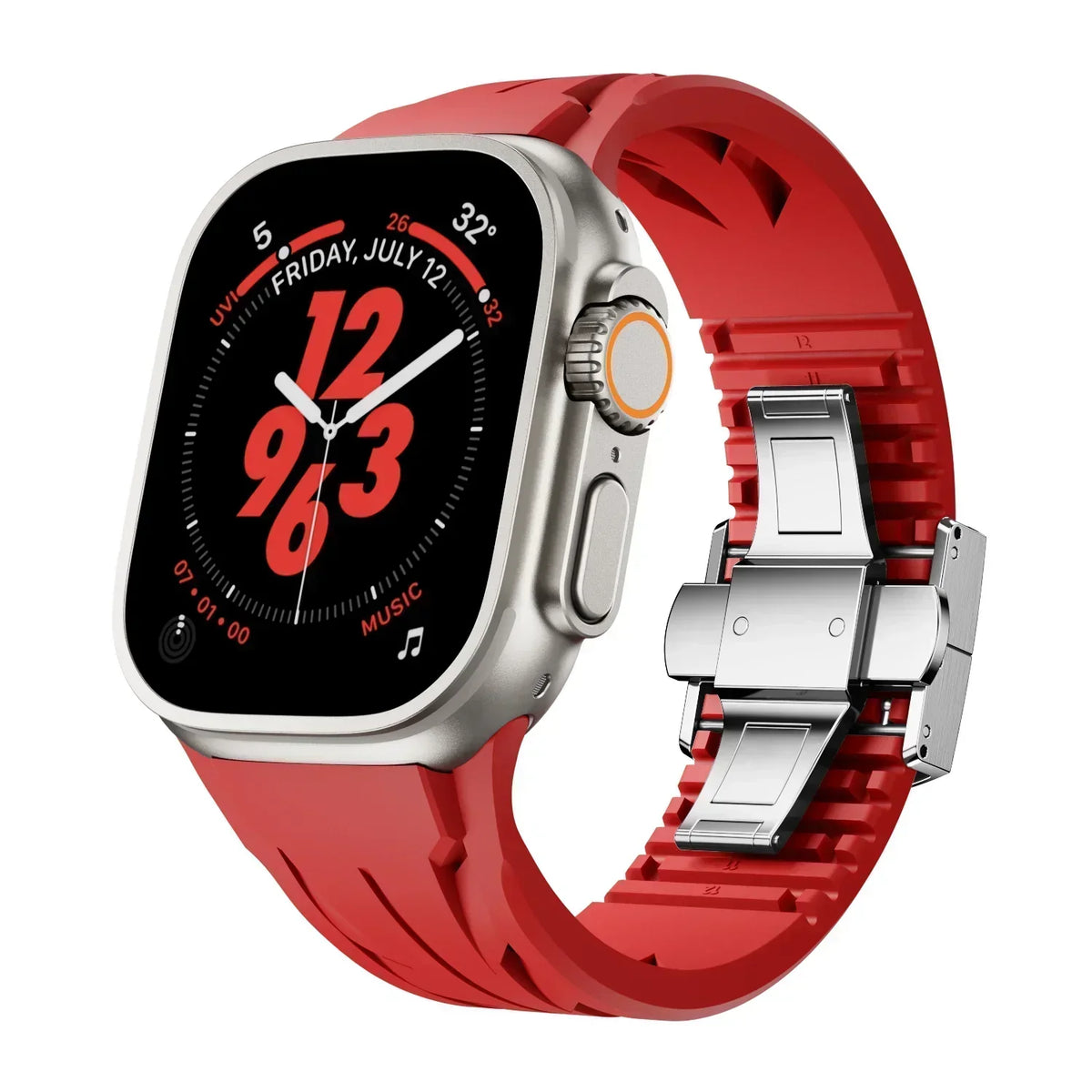 Αθλητικό λουράκι Apple Watch από καουτσούκ FKM Liora — Διαπνέον, πεταλούδα-κούμπωμα - Desfino
