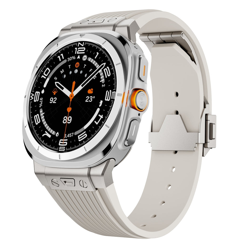 Cinturino in silicone Kirrea per Samsung Watch Ultra — fibbia pieghevole in acciaio inox - Desfino