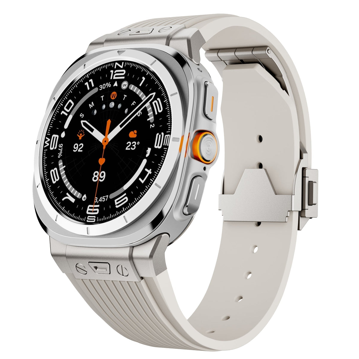 Cinturino in silicone Kirrea per Samsung Watch Ultra — fibbia pieghevole in acciaio inox - Desfino