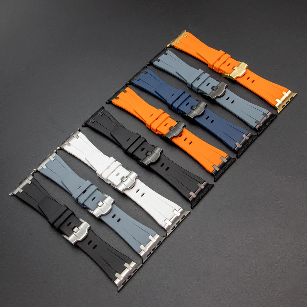 Bracelet Nexal pour Apple Watch — Design en silicone, accent métallique sur la tête - Desfino