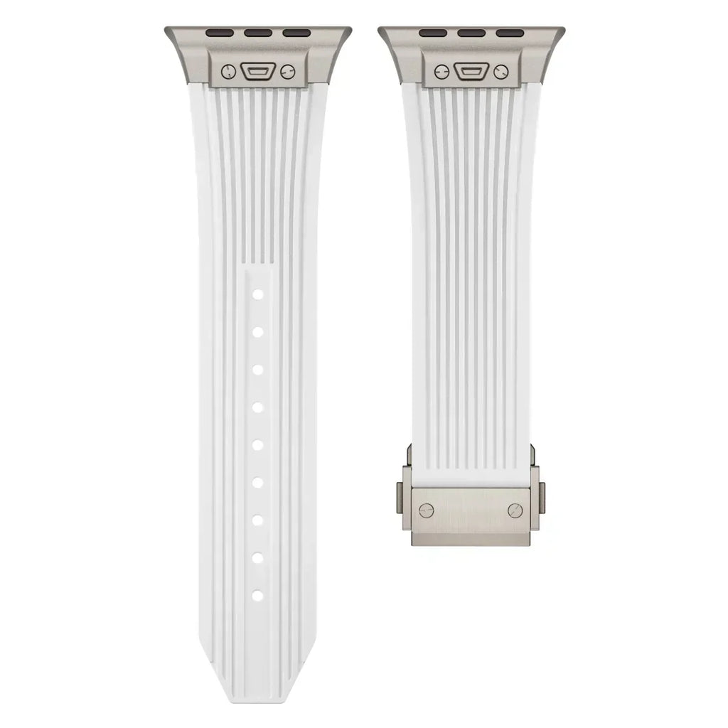 Brățară NovaFlex din silicon pentru Apple Watch 42–49mm - Închidere pliabilă reglabilă - Desfino