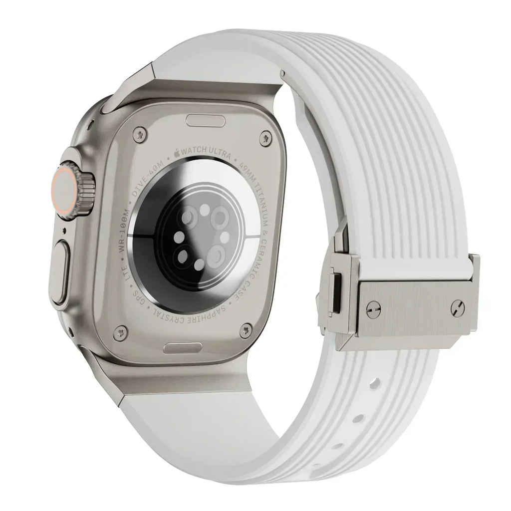 Brățară NovaFlex din silicon pentru Apple Watch 42–49mm - Închidere pliabilă reglabilă - Desfino
