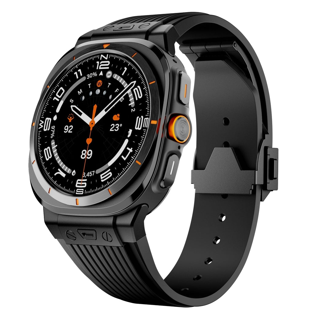 Cinturino in silicone Kirrea per Samsung Watch Ultra — fibbia pieghevole in acciaio inox - Desfino