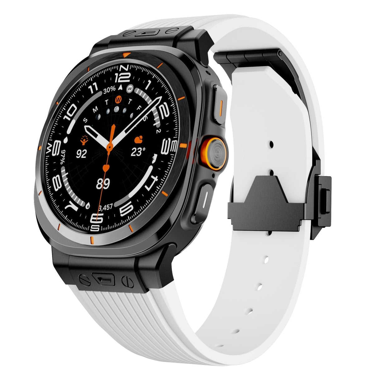 Cinturino in silicone Kirrea per Samsung Watch Ultra — fibbia pieghevole in acciaio inox - Desfino