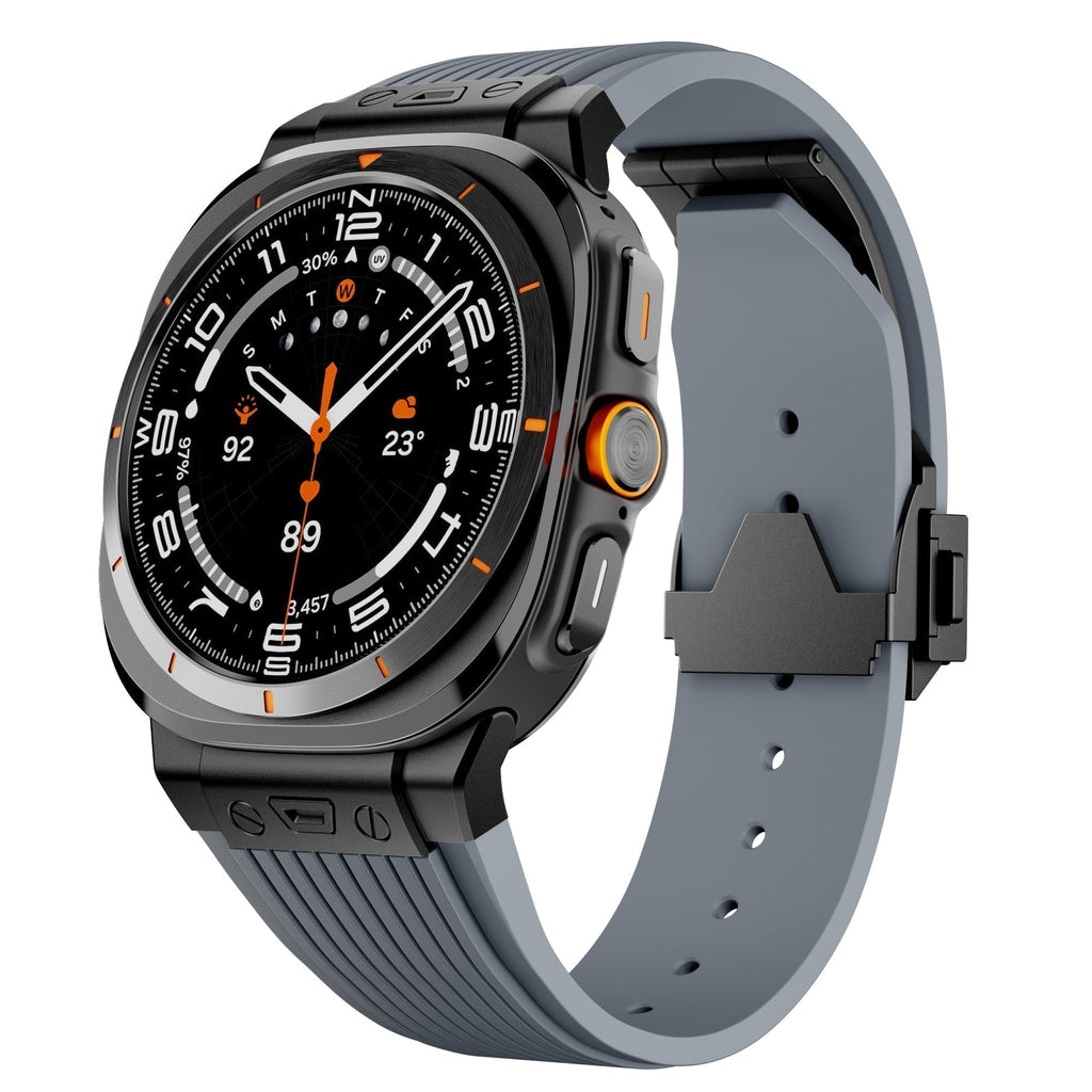Cinturino in silicone Kirrea per Samsung Watch Ultra — fibbia pieghevole in acciaio inox - Desfino