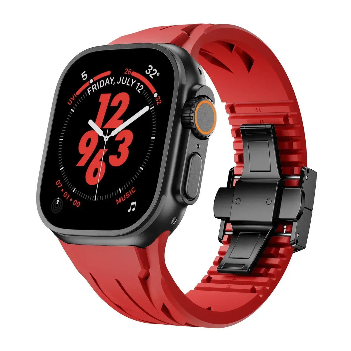 Αθλητικό λουράκι Apple Watch από καουτσούκ FKM Liora — Διαπνέον, πεταλούδα-κούμπωμα - Desfino