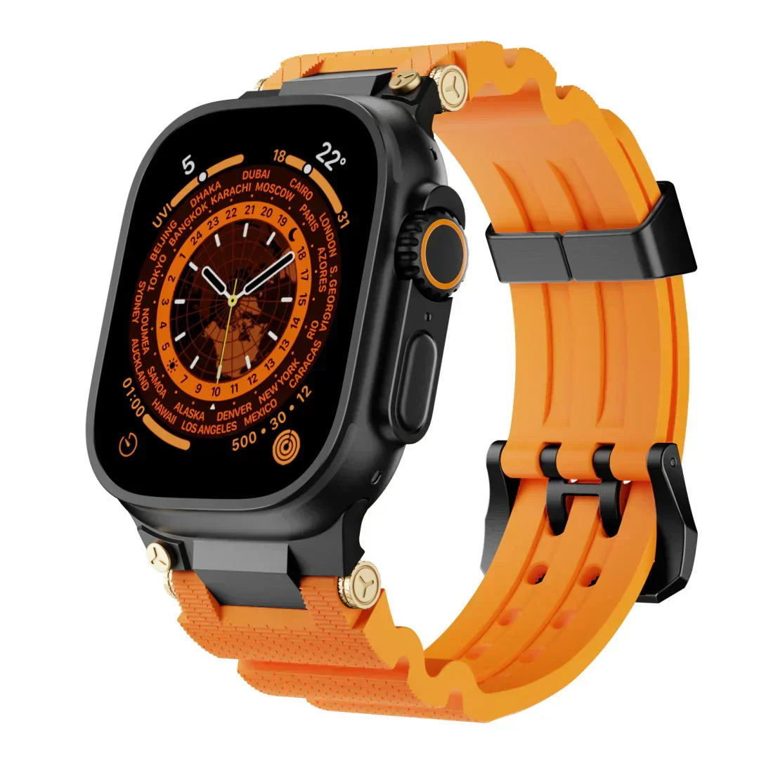 Bracelete de silicone para Apple Watch ArloGear — Estilo inspirado na mecânica - Desfino