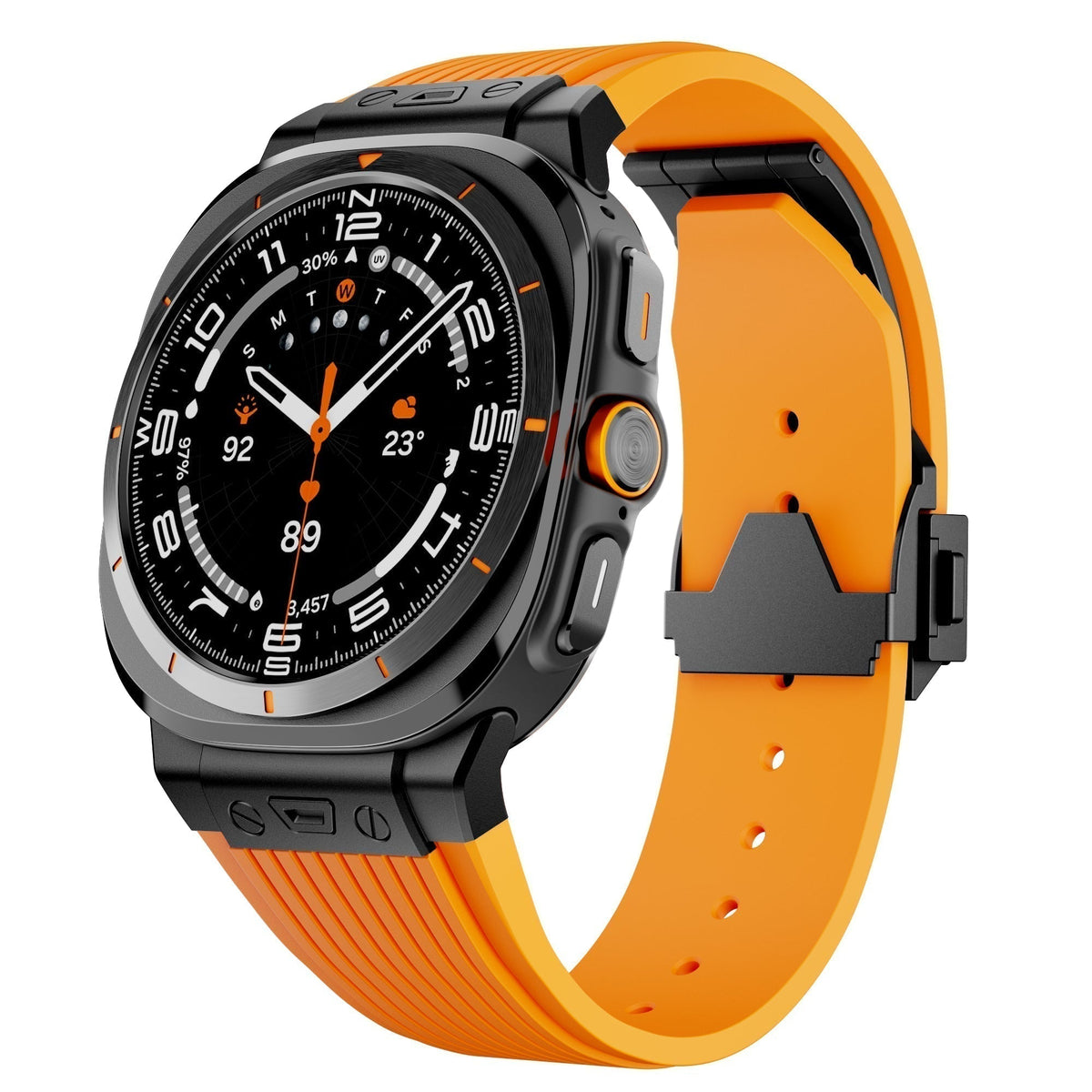 Cinturino in silicone Kirrea per Samsung Watch Ultra — fibbia pieghevole in acciaio inox - Desfino