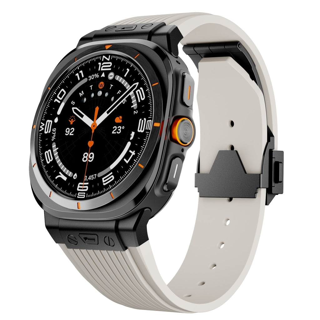 Cinturino in silicone Kirrea per Samsung Watch Ultra — fibbia pieghevole in acciaio inox - Desfino