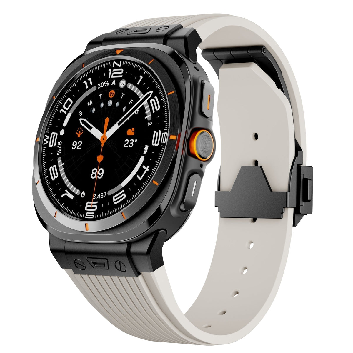 Cinturino in silicone Kirrea per Samsung Watch Ultra — fibbia pieghevole in acciaio inox - Desfino