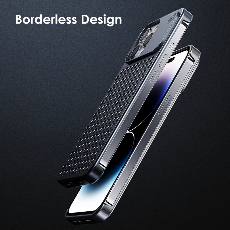 Cover per iPhone in lega di titanio-alluminio Vellon da 3 mm — protezione rialzata - Desfino