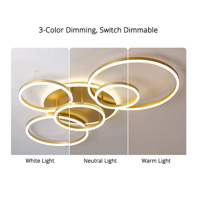 LunaRing stropní LED svítidlo — plovoucí kruhový design, jemné světlo - Desfino