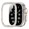 Vellon beschermer van gehard glas — metalen frame voor Apple Watch Ultra & Ultra 2 - Desfino