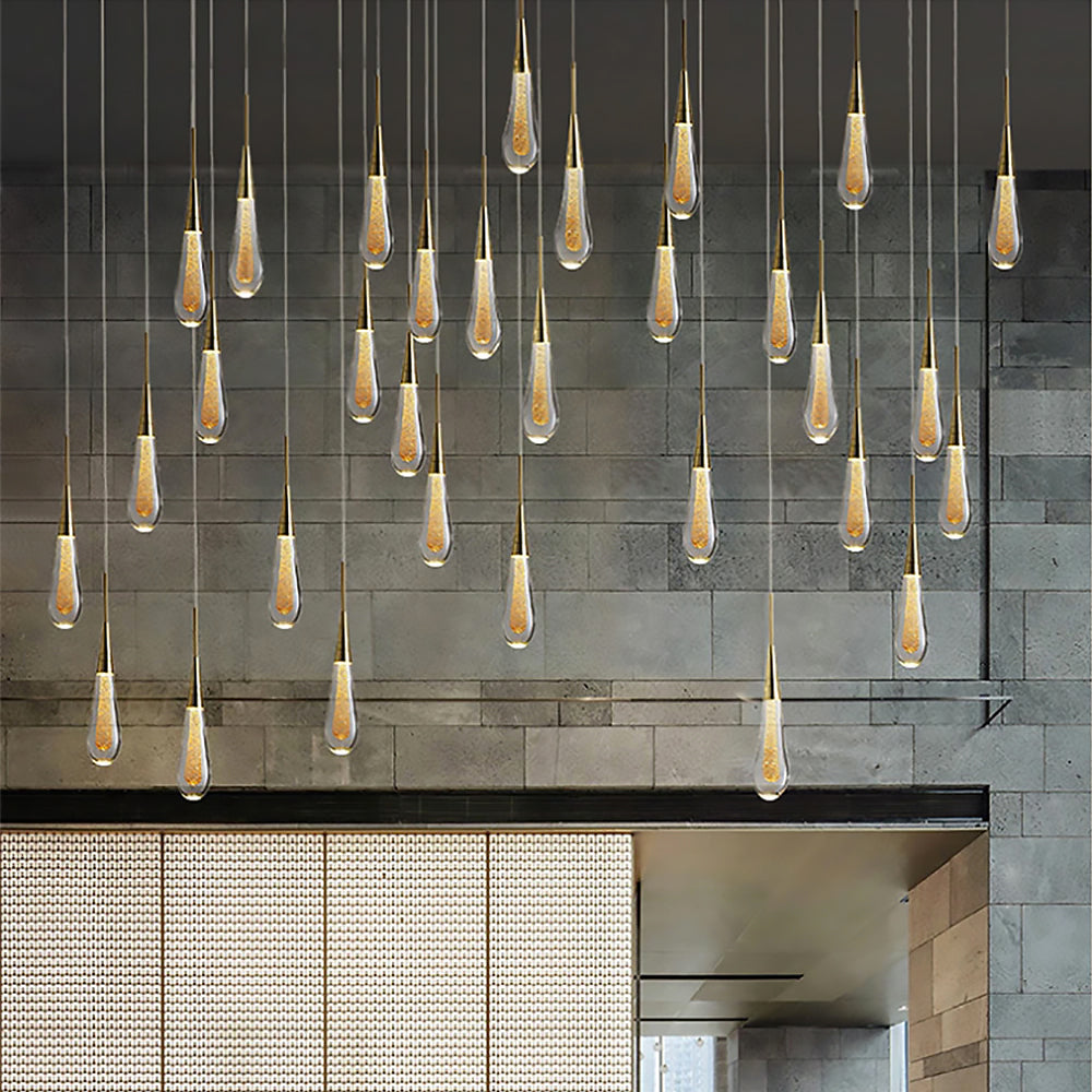 Suspension DrizzleDrop de Luneo — Gouttes LED, finition d’ambiance - Desfino
