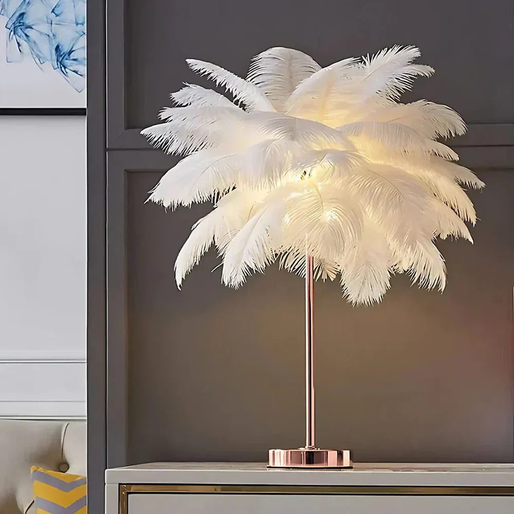 Lampă cu efect de strălucire FeatherLuxe — lumină ambientală blândă, inspirată de pene - Desfino