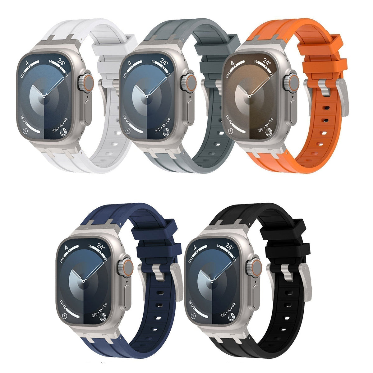 Bracelet Nexal pour Apple Watch — Design en silicone, accent métallique sur la tête - Desfino