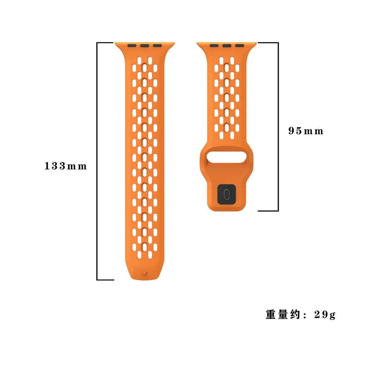 רצועת שעון Apple Watch מ־AeroFlex מגומי FKM באיכות שווייצרית — מבנה מאוורר לזרימת אוויר