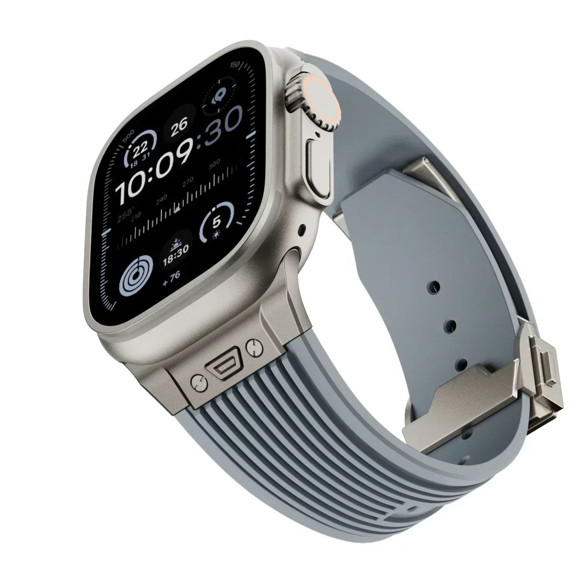 Brățară NovaFlex din silicon pentru Apple Watch 42–49mm - Închidere pliabilă reglabilă - Desfino