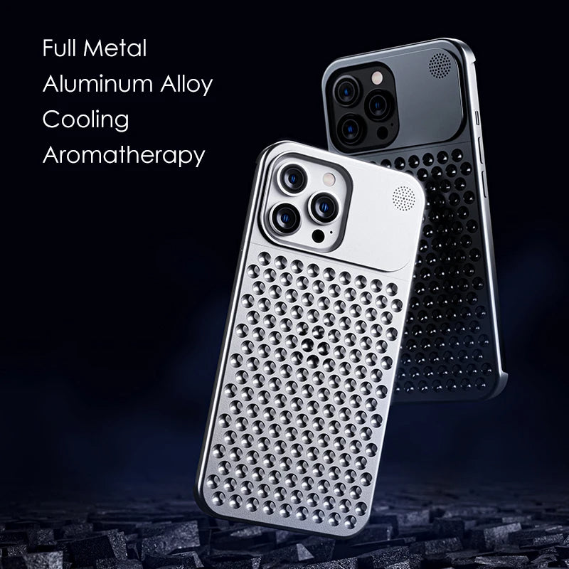 Cover per iPhone in lega di titanio-alluminio Vellon da 3 mm — protezione rialzata - Desfino