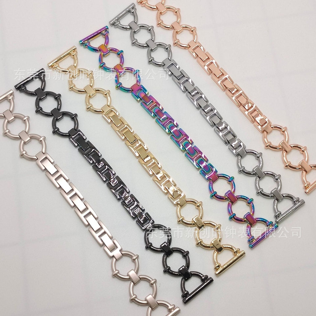 Bracelete de elos brilhante com diamantes, estilo joia, para smartwatches - Desfino