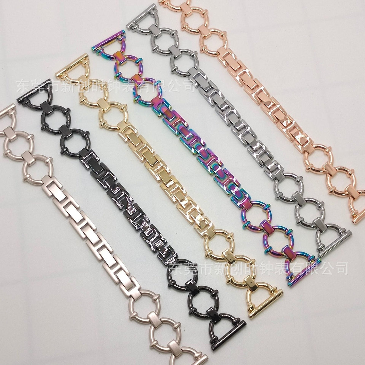 Bracelete de elos brilhante com diamantes, estilo joia, para smartwatches - Desfino