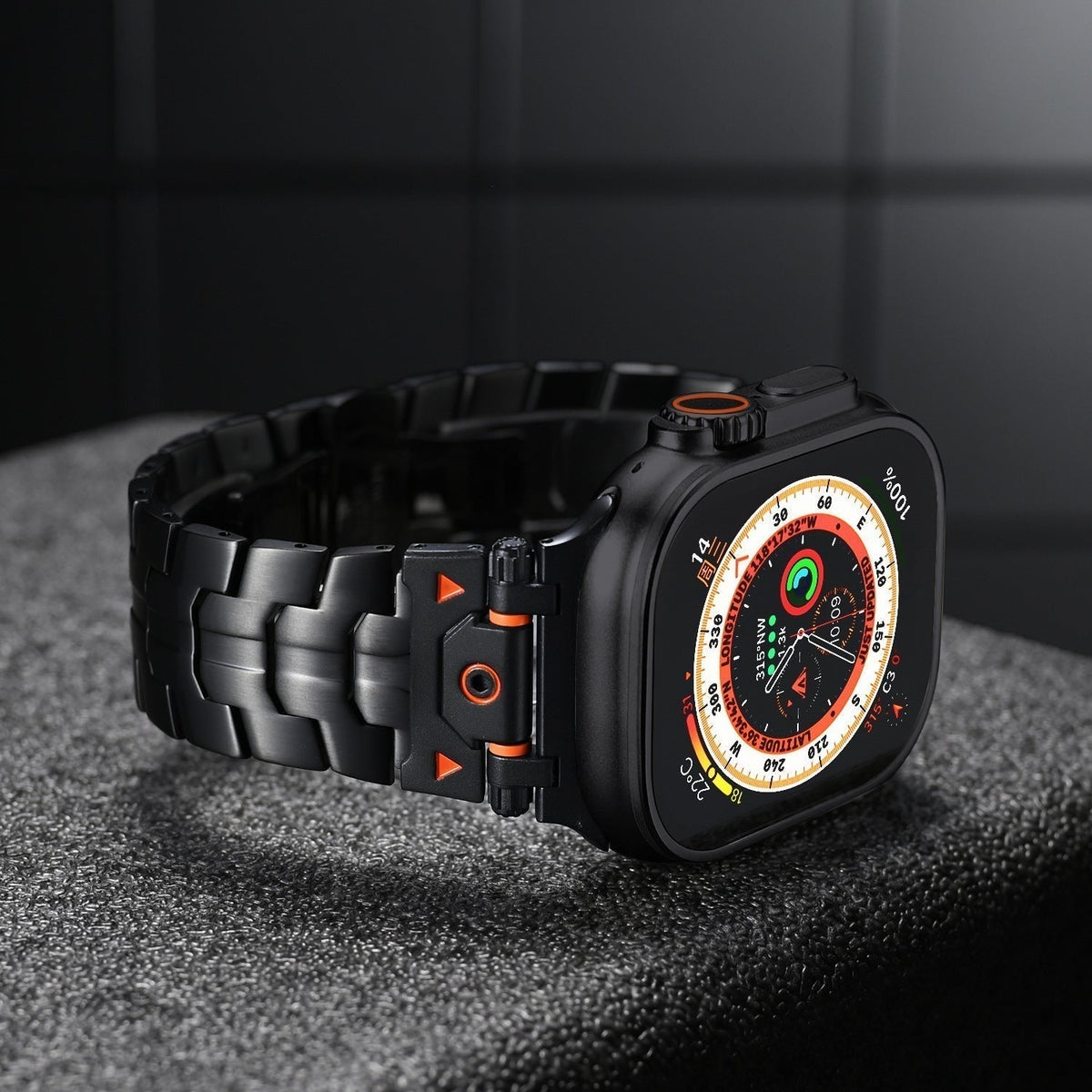 Kovový řemínek AurumForge pro Apple Watch — Bezpečná přezka, propracované články