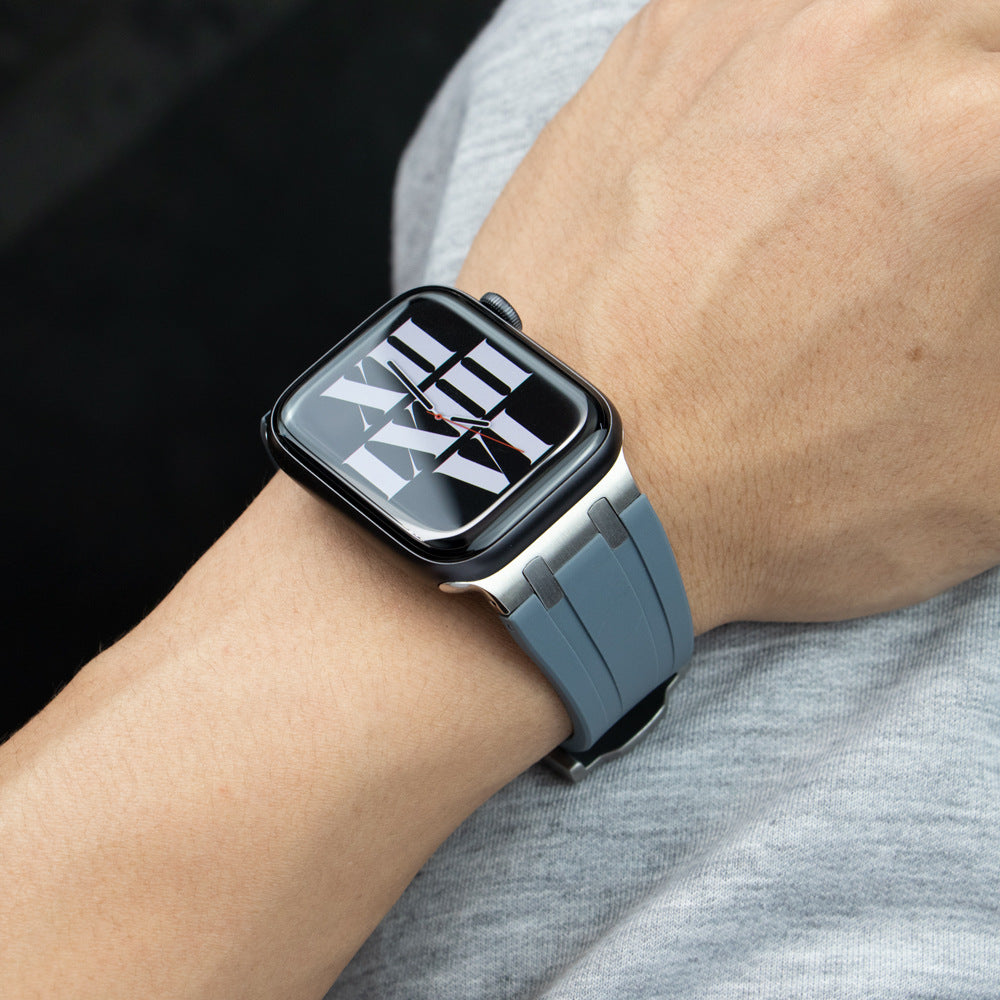 Bracelete Nexal para Apple Watch — Design em silicone, detalhe metálico na extremidade - Desfino