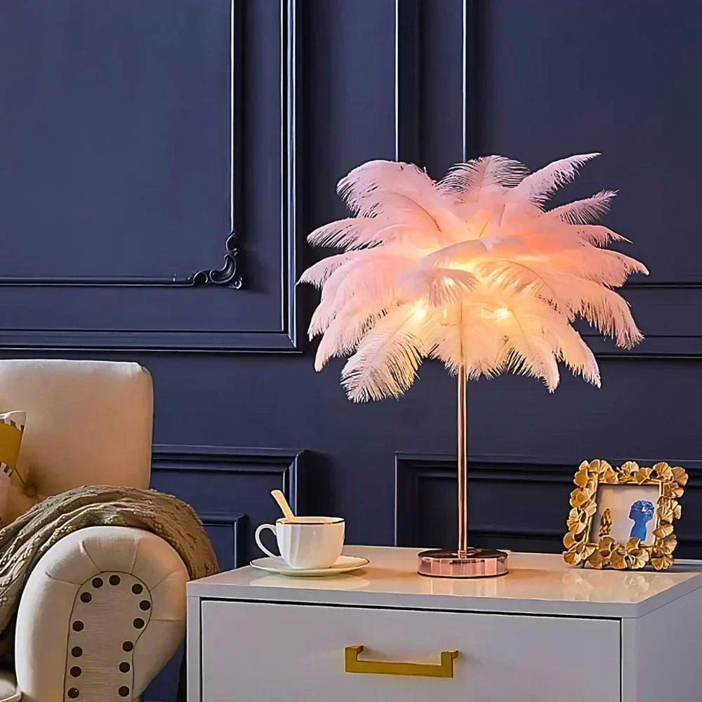 Lampă cu efect de strălucire FeatherLuxe — lumină ambientală blândă, inspirată de pene - Desfino