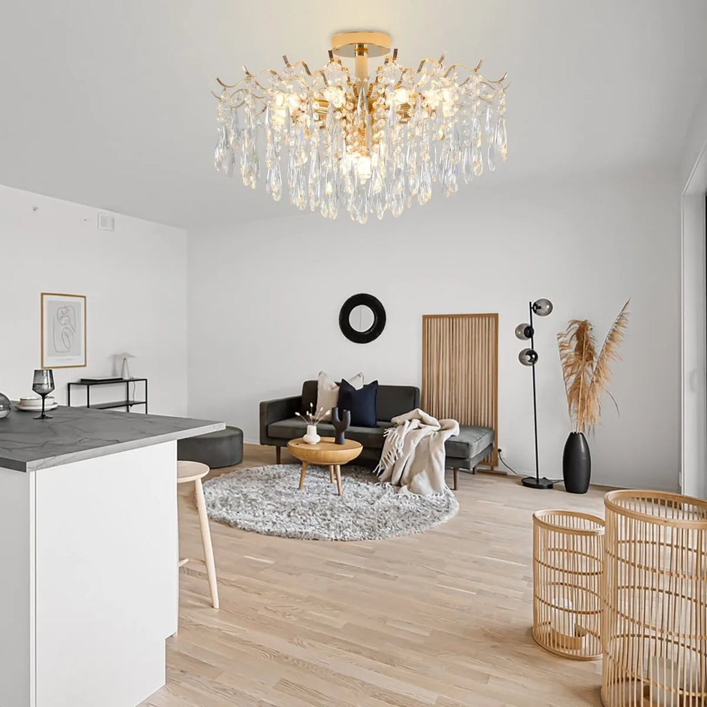 French Vintage Crystal Ceiling Chandelier | Desfino