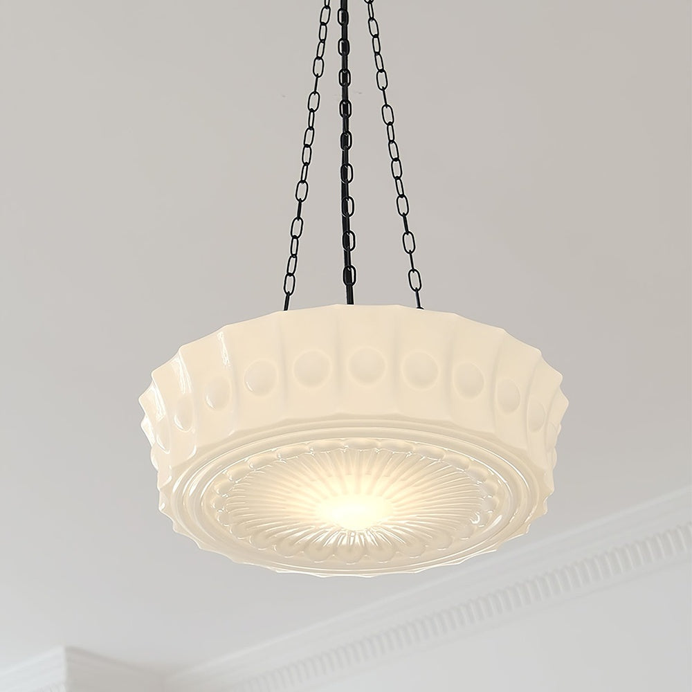 M48 Iron and Glass Cylinder Chandelier