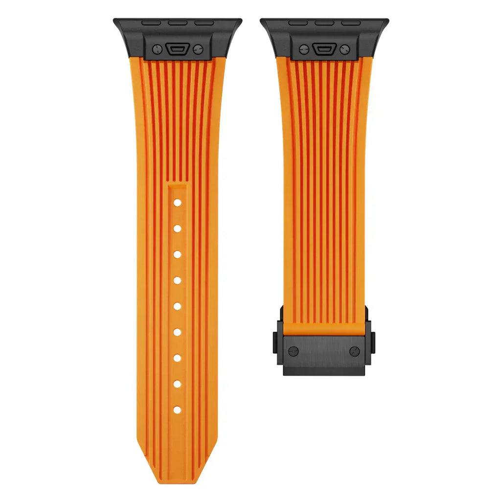 Brățară NovaFlex din silicon pentru Apple Watch 42–49mm - Închidere pliabilă reglabilă - Desfino