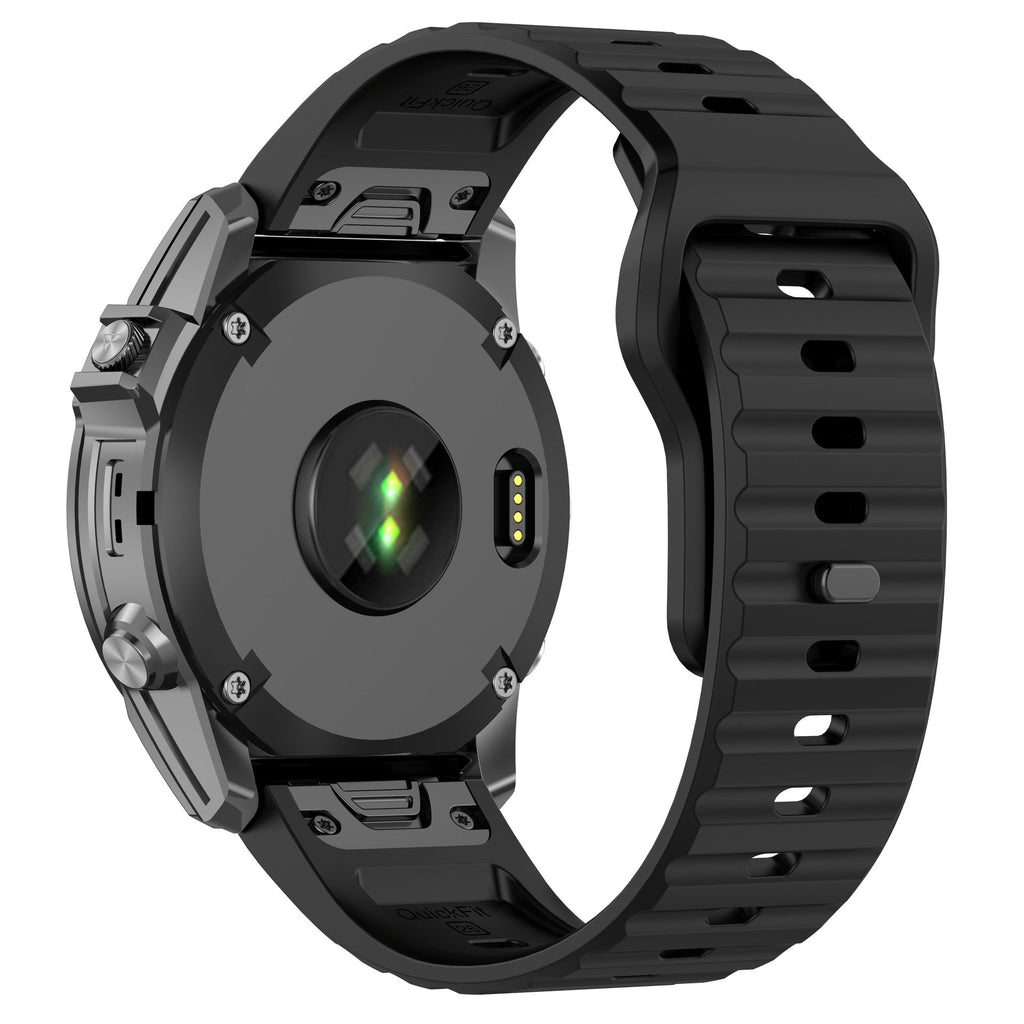 Ventro Garmin-Fenix-8/7X/6X-Silikonarmband – umgekehrte Dornschließe, Belüftungsöffnungen - Desfino