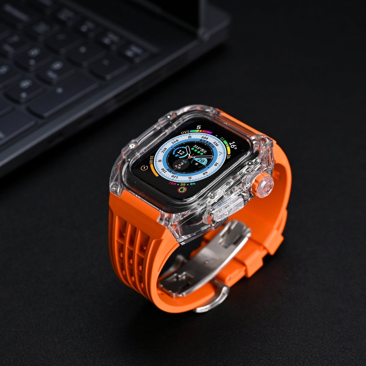 Sada pouzdra na Apple Watch GlacierGuard a pásku z fluorokaučuku - Desfino