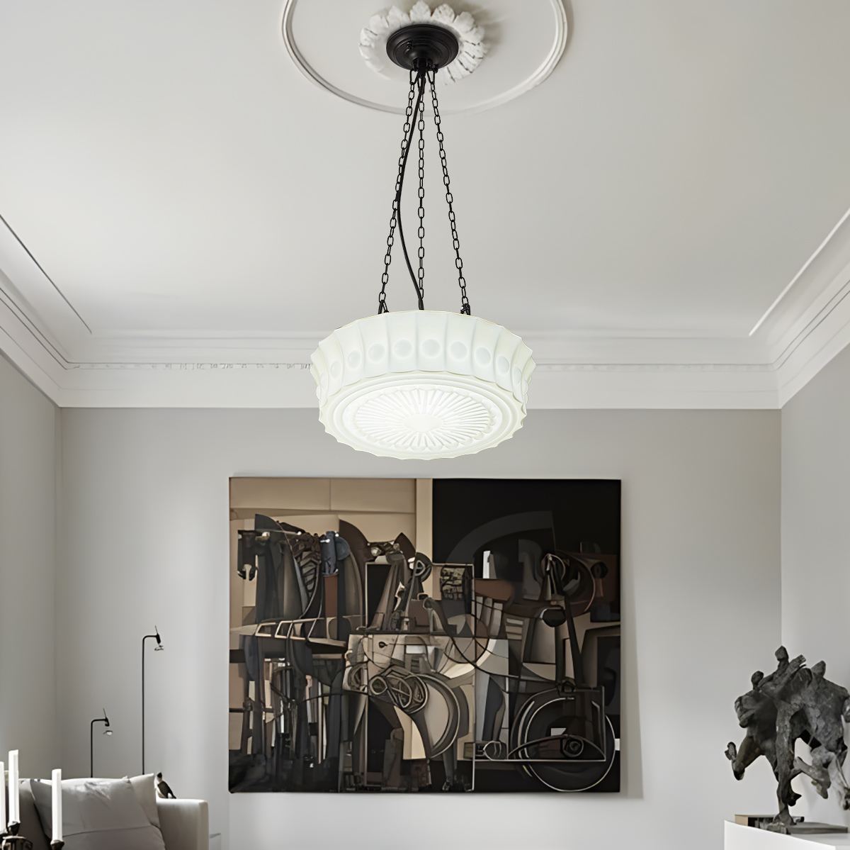 Hailie Vintage French Dome Pendant Light for Living Room | Desfino