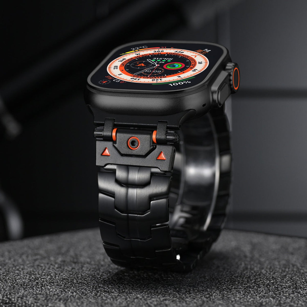 Bracelete metálico AurumForge para Apple Watch — Fecho de borboleta, 130–220 mm - Desfino