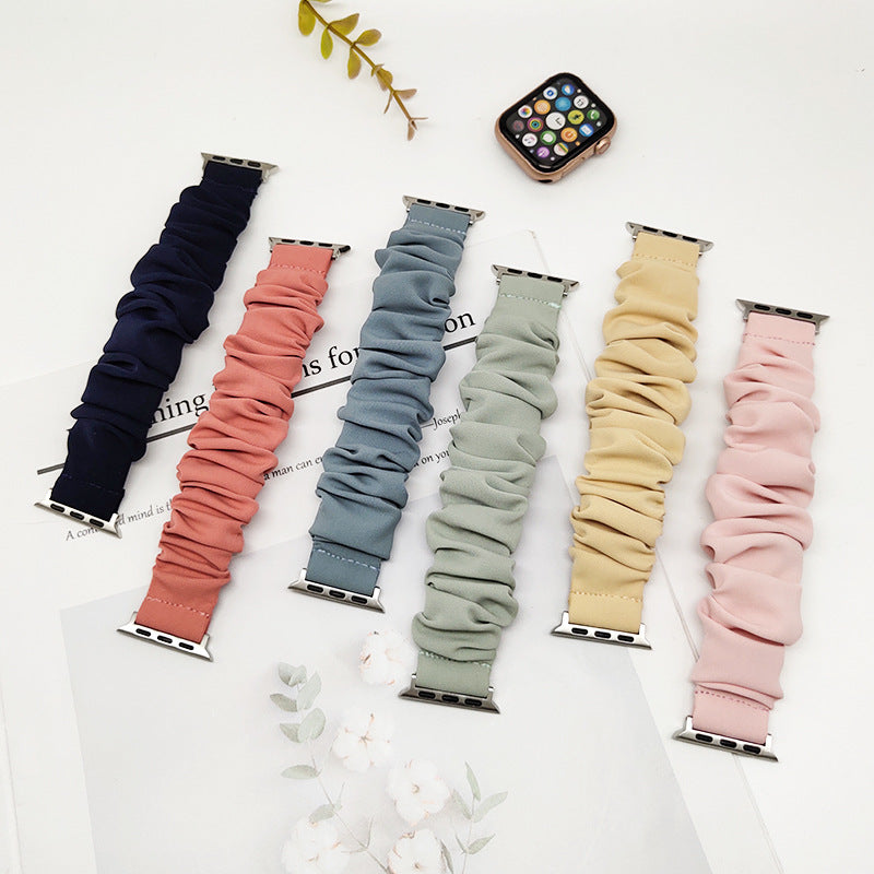 Miękki jedwabny pasek scrunchie do Apple Watch — elastyczne dopasowanie bez zapięcia - Desfino