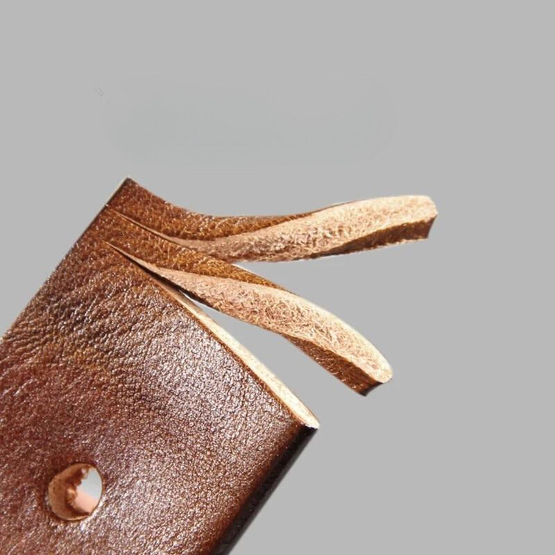 Sierra Cowhide Leather Belt — Handcrafted, Solid Brass Buckle - Desfino