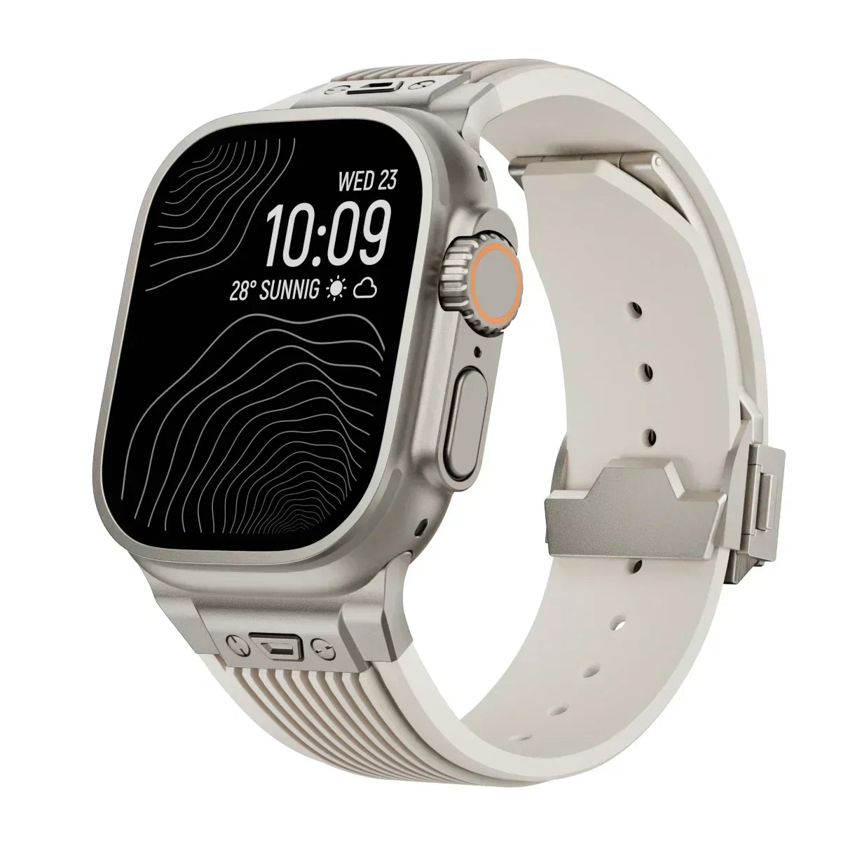 Brățară NovaFlex din silicon pentru Apple Watch 42–49mm - Închidere pliabilă reglabilă - Desfino