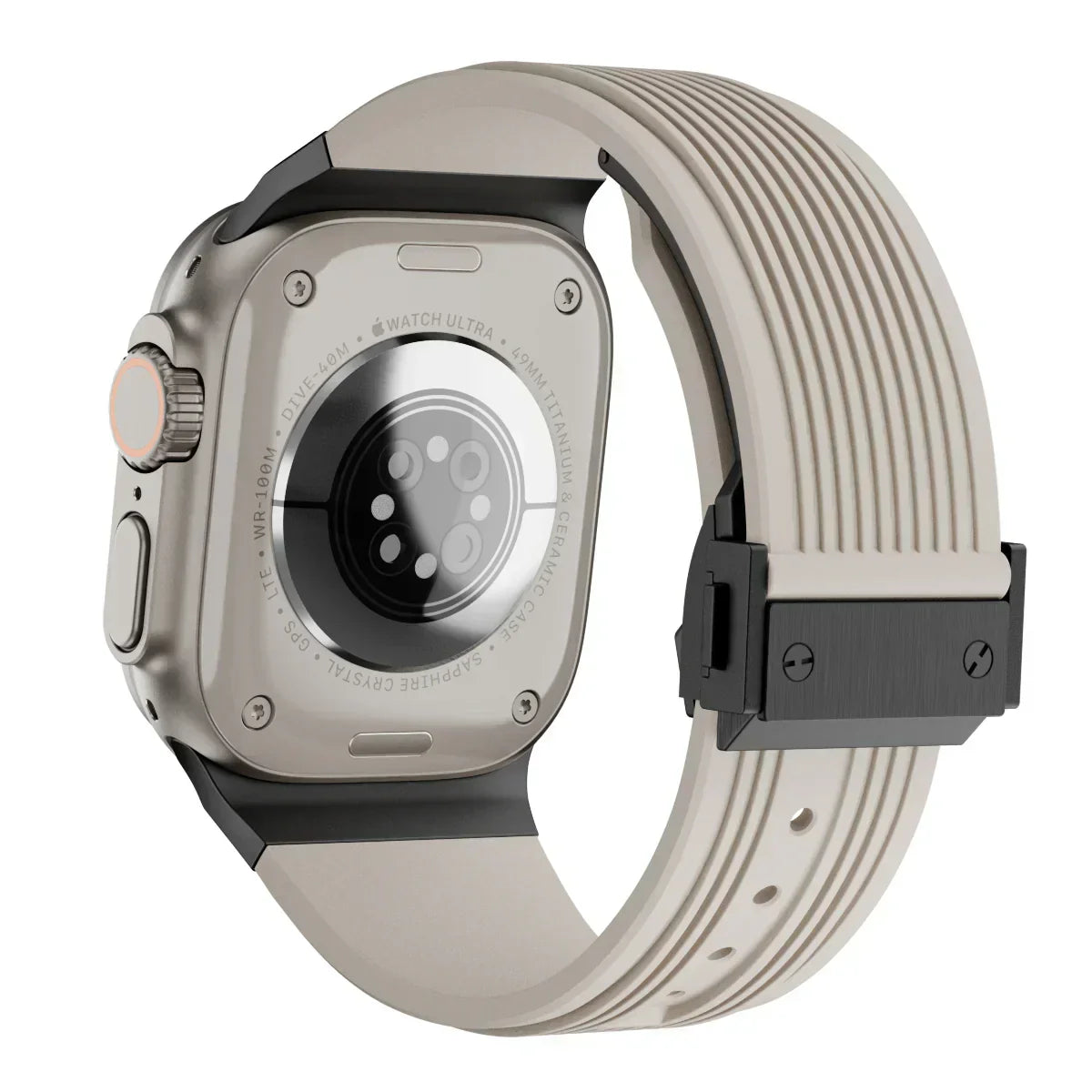 Brățară NovaFlex din silicon pentru Apple Watch 42–49mm - Închidere pliabilă reglabilă - Desfino