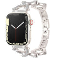 Bracelete de elos brilhante com diamantes, estilo joia, para smartwatches - Desfino