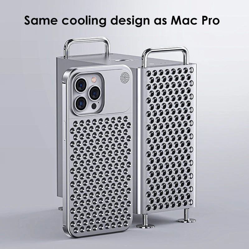 Cover per iPhone in lega di titanio-alluminio Vellon da 3 mm — protezione rialzata - Desfino