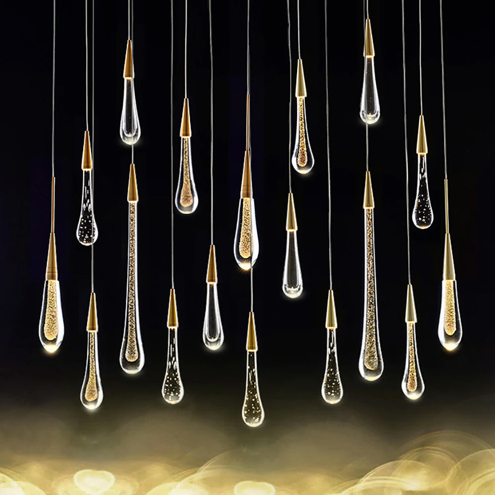 Suspension DrizzleDrop de Luneo — Gouttes LED, finition d’ambiance - Desfino