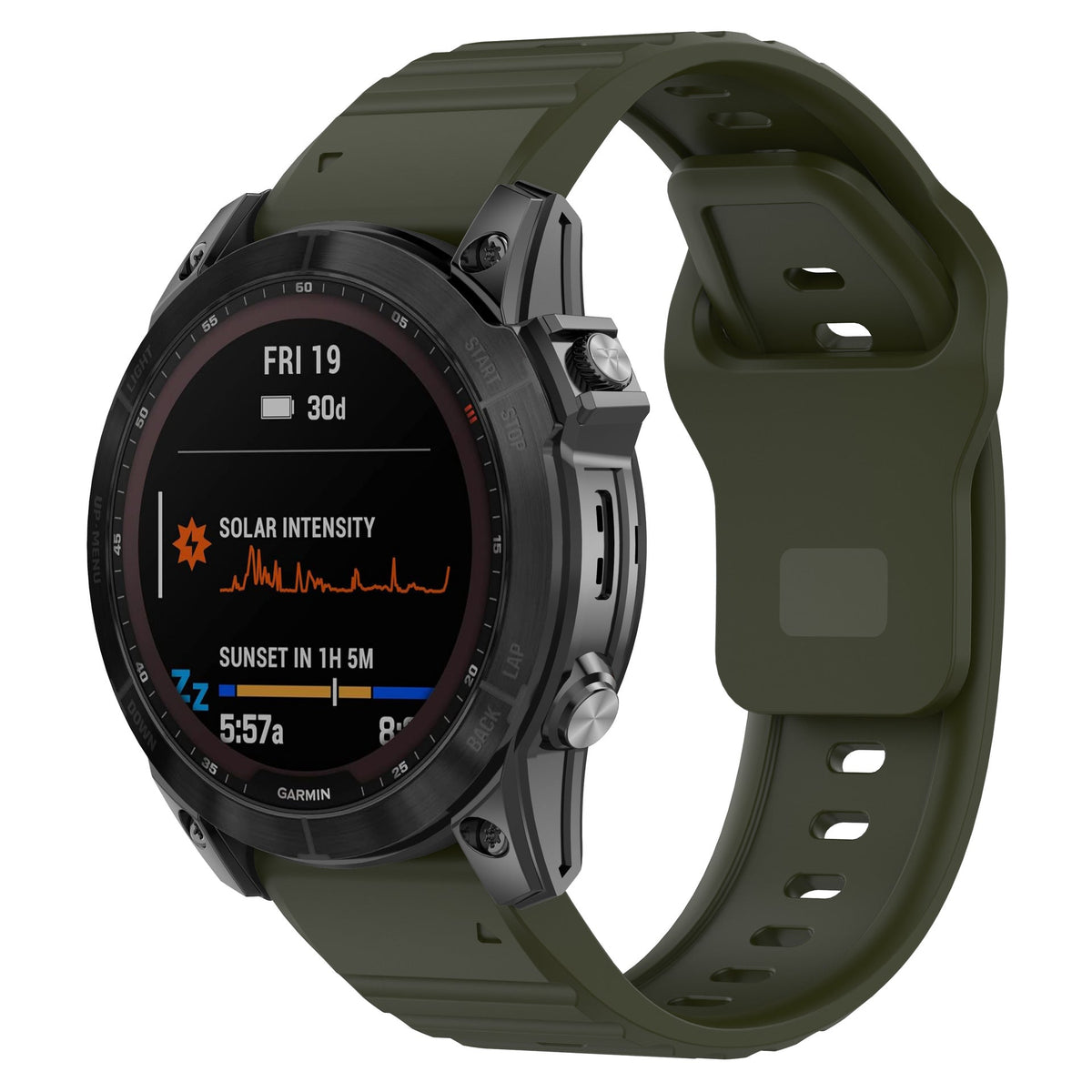Bracelete de silicone Ventro para Garmin Fenix 8/7X/6X — Fivela invertida, ventilação - Desfino