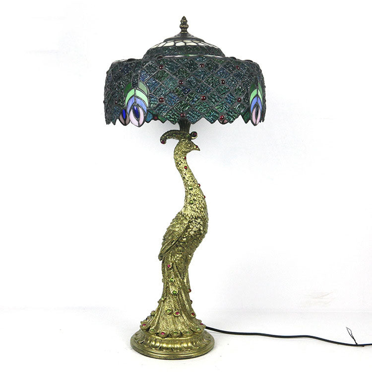 Lampă de masă în stil Tiffany Aurena — Abajur tip cupolă colorat - Desfino